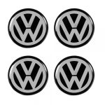 emblema Botton Cal Logo Vw 48mm Borda Pto 4pcs Resin